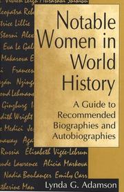 Cover of Notable women in world history by Lynda G. Adamson