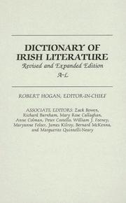 Front cover of Dictionary of Irish Literature by Robert Hogan