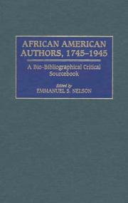 Front cover of African American Authors, 1745-1945 by Emmanuel S. Nelson