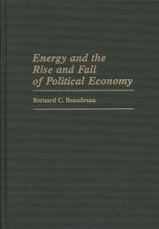 Front cover of Energy and the rise and fall of political economy by Bernard C. Beaudreau