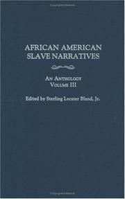 Front cover of African American Slave Narratives by Sterling Lecater Bland