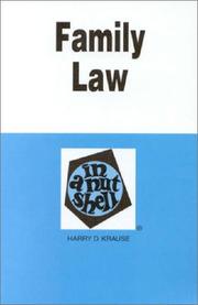 Front cover of Family law in a nutshell by Harry D. Krause