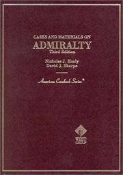 Front cover of Cases and materials on admiralty by Nicholas J. Healy