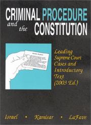 Front cover of Criminal procedure and the Constitution by Jerold H. Israel