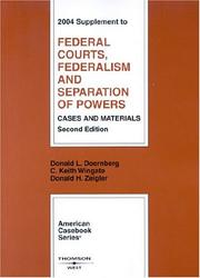 Front cover of 2004 Supplement to Federal Courts, Federalism, and Separation of Powers by Donald L. Doernberg