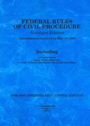 Front cover of Federal Rules of Civil Procedure 2006-2007 Educational Edition by Unknown