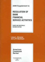 Front cover of Regulation of Bank Financial Services by Lissa L. Broome