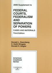 Front cover of Federal Courts, Federalism and Separation of Powers 2006 Supplement by Donald L. Doernberg