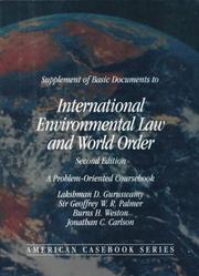 Front cover of Supplement of Basic Documents to International Environmental Law A         nd World Order by Lakshman D. Guruswamy