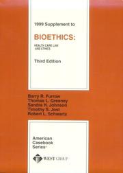 Front cover of 1999 Supplement to Bioethics by Barry R. Furrow