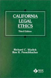 Cover of California legal ethics by Richard C. Wydick