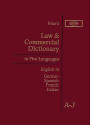 Front cover of West's Law and commercial dictionary in five languages by West Publishing Company