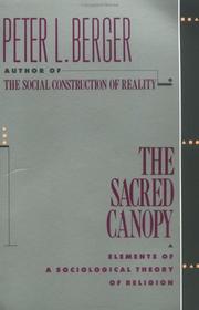 Cover of The sacred canopy by Peter L. Berger