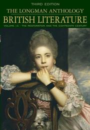 Front cover of The Longman Anthology of British Literature by David Damrosch