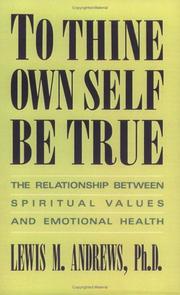 Front cover of To thine own self be true by Andrews, Lewis M.