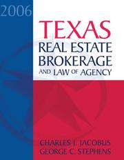 Cover of Texas Real Estate Brokerage and Law of Agency by Charles J. Jacobus