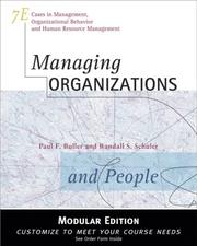 Front cover of Managing organizations and people by Paul F. Buller