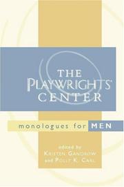 Cover of The Playwrights' Center monologues for men by Kristen Gandrow
