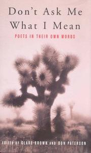Front cover of Don't Ask Me What I Mean by Don Paterson