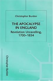 Front cover of The Apocalypse in England by Christopher Burdon