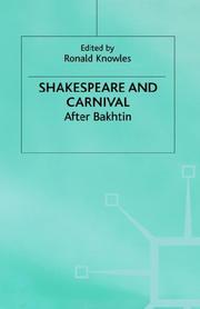 Front cover of Shakespeare and Carnival by Ronald Knowles