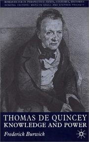 Cover of Thomas De Quincey by Frederick Burwick
