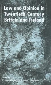 Front cover of Law and opinion in twentieth-century Britain and Ireland by W. John Morgan