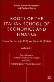 Cover of Roots of the Italian school of economics and finance by Mario Baldassarri