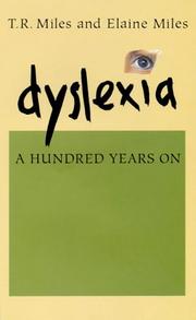 Cover of Dyslexia by Miles, T. R.