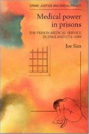 Front cover of Medical power in prisons by Joe Sim