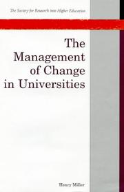 Front cover of The management of change in universities by Henry Miller