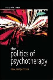 Cover of The Politics of Psychotherapy by Nick Totton