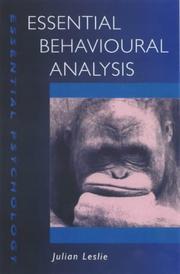 Cover of Essential Behaviour Analysis by Julian C. Leslie