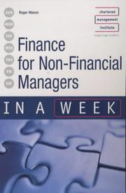 Cover of Finance for Non-Financial Managers in a Week (In a Week) by Roger Mason