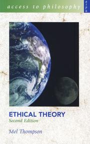 Front cover of Ethical Theory (Access to Philosophy) by Mel Thompson