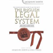 Cover of The English Legal System by Jacqueline Martin