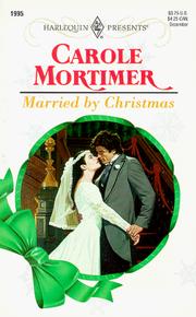 Front cover of Married By Christmas  (Top Author) by Carole Mortimer