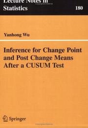 Front cover of Inference for Change Point and Post Change Means After a CUSUM Test by Yanhong Wu