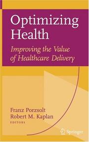 Front cover of Optimizing health by Franz Porzsolt