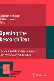 Front cover of Opening the research text by Elizabeth de Freitas