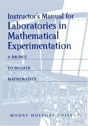 Front cover of Instructor's manual for Laboratories in mathematical experimentation by Mount Holyoke College.
