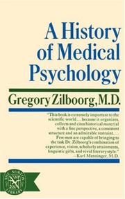 Front cover of A history of medical psychology by Gregory Zilboorg