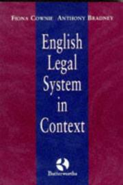 Cover of English legal system in context by Fiona Cownie