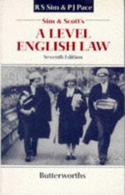 Front cover of A Level English law by R. S. Sim
