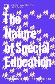 Front cover of The Nature of Special Education by Tony Booth: Jun