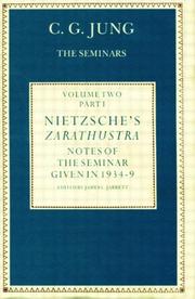 Front cover of Nietzsche's Zarathustra by Carl Gustav Jung