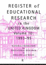 Front cover of Register of Educational Research in the United Kingdom by Natl Foundation