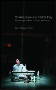 Cover of SHAKESPEARE AND CHILD'S-PLAY by Carol Rutter