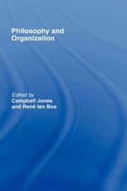 Cover of Philosophy and Organisation by C. Jones