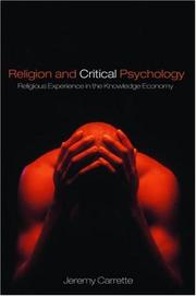 Cover of Religion and Critical Psychology by Jeremy Carrette